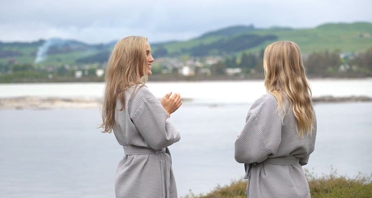 Woman enjoying their time at a Rotorua Spa